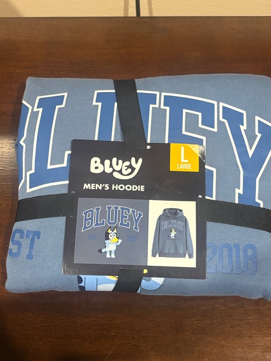 MAD Engine Other - Bluey Men’s NWT Hoodie size Large Blue Unisex Oversized Cozy Sweatshirt Pocket